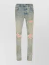 Amiri Distressed Faded Wash Denim Jeans In Blue