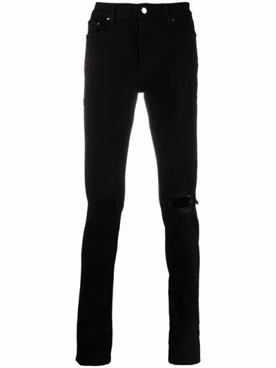 Amiri Distressed Slim Fit Jeans In Black