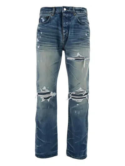 Amiri Distressed Five-pocket Jeans In Blue