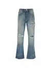Amiri Distressed Flared Jeans In Blue