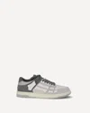 Amiri Distressed Low Top Sneakers With Skeleton Detail In Gray