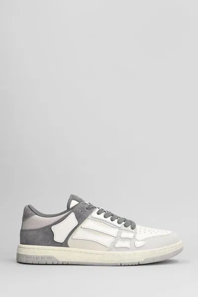 Amiri Gray Calf Leather Bos Taurus Low Top Sneakers In Multi