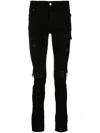 Amiri Distressed Slim-fit Jeans - Men's - Cotton/polyester/spandex/elastane In Black