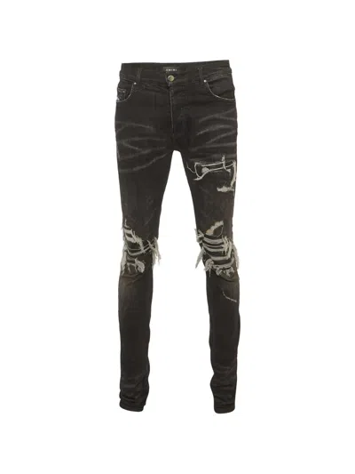 Pre-owned Amiri Distressed Skinny Jeans In Black