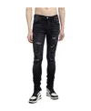 Amiri 'ma Quad Plais Mx1' Black Jeans With Ripped Details On The Front And Decorative Patches In Black
