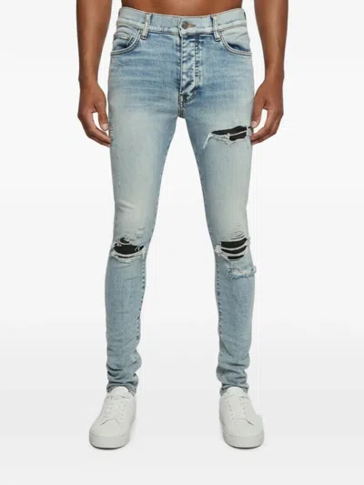 Pre-owned Amiri Distressed Skinny Jeans In Blue