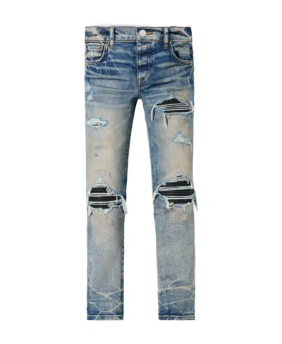Amiri Distressed Slim-fit Jeans In Gray