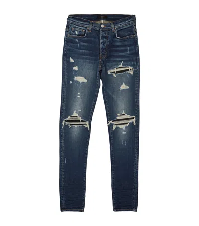 Amiri Distressed Slim Jeans In Blue