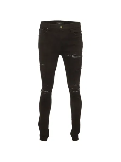 Pre-owned Amiri Distressed Slim-fit Jeans In Black