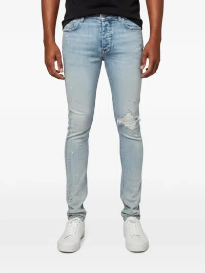 Pre-owned Amiri Distressed Slim-fit Jeans In Blue