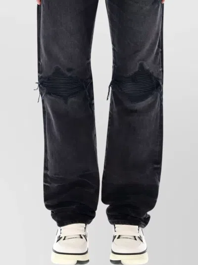 Amiri Distressed Straight Leg Denim Pant In Black