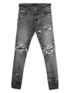 Amiri Stretch Denim Jeans Distressed Detailing In Gray