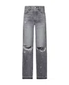 Amiri Distressed Straight-leg Jeans In Gray