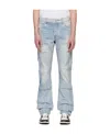 Amiri Carpenter Light Wash Wide Leg Jeans In Gray