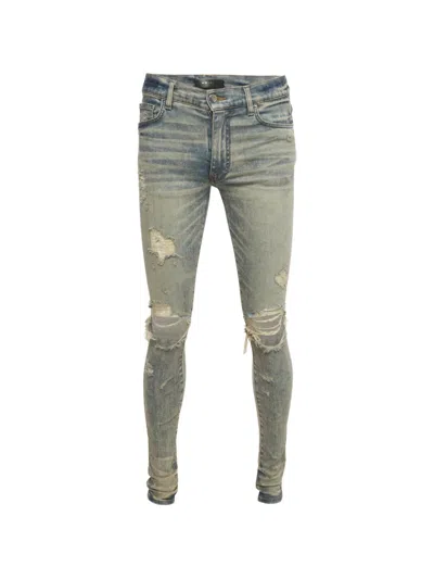 Pre-owned Amiri Distressed-effect Skinny Jeans In Blue
