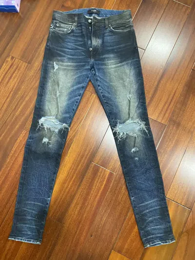 Pre-owned Amiri Dmgd Jeans In Blue