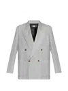 Amiri Double-breasted Blazer In Gray