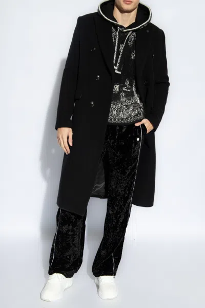 Amiri Double-breasted Coat In Black