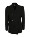 Amiri Double-breasted Cotton Blazer In Black