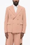 Amiri Double-breasted Twill Viscose Blazer With Flap Pockets