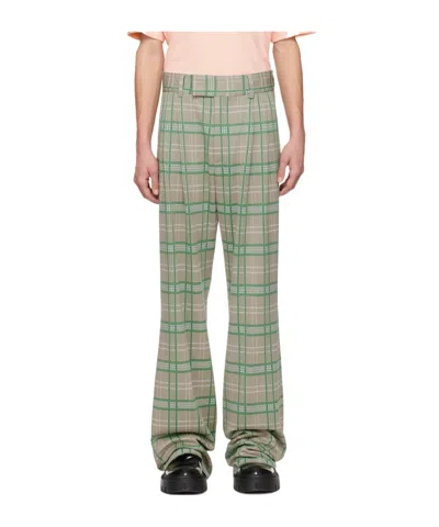 Amiri Green Double Pleat Trousers In Green Multi