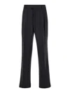 Amiri Black Pants With Belt Loops And Front Pences In Wool Blend Man In Black