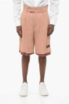 Amiri Double-pleated Twill Viscose Shorts With Polka Dot Detail