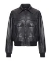 Amiri Double Pocket Leather Jacket In Black