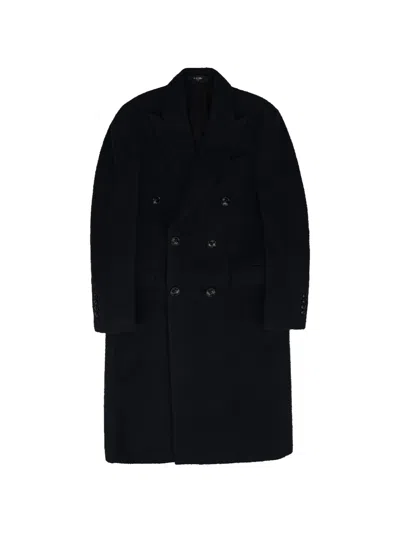 Amiri Double-breasted Peak-lapel Coat In Blue
