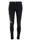 Amiri Dragon-embroidered Jeans In Black