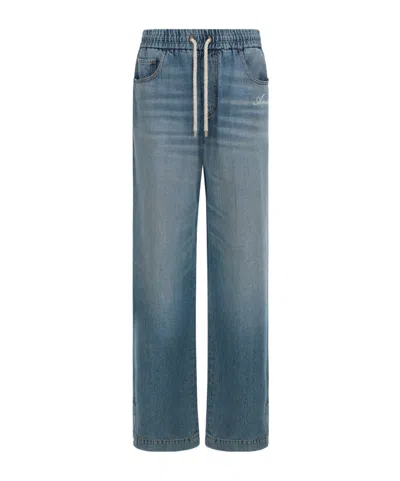 Amiri Drawstring Baggy Jean In Animal Print