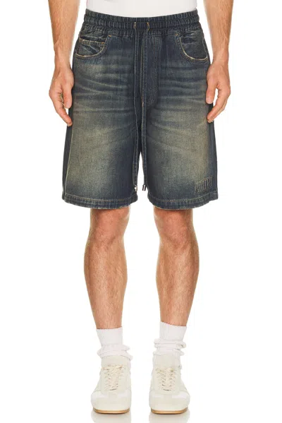 Amiri Relaxed Fit Drawstring Shorts With Embroidered Logo In Transparent