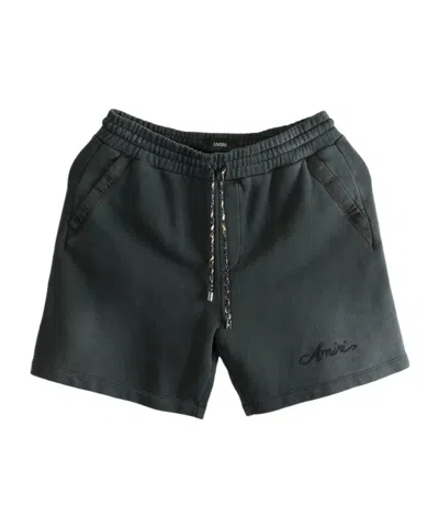 Amiri Drawstring-detail Panelled Shorts In Green