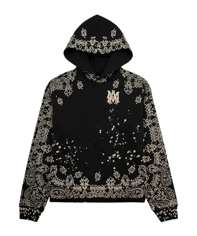 Amiri Drawstring Hooded Sweatshirt In Black