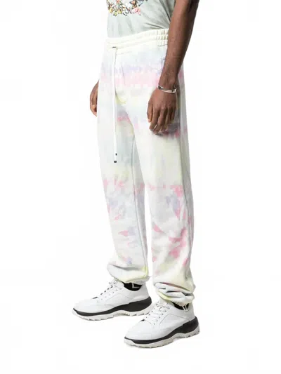 Amiri Drawstring Relaxed Fit Joggers In Pastel Tie Dye In White