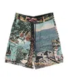 Amiri Cotton  Rubber Shorts In Blue