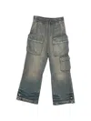 Amiri Drawstring Baggy Denim Cargo Pants In Blue