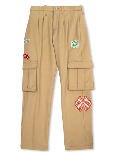 Amiri Kids' Dream Team Cargo Chino Trousers In Nude