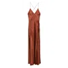 Amiri Satin Dress In Brown