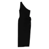 Amiri One-shoulder Wrap Midi Dress In Black