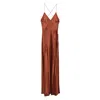 Amiri Satin Dress In Brown