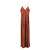 Amiri Satin Dress In Brown