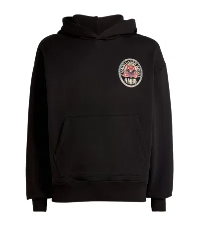 Amiri Eagle Hoodie With Front Pocket And Graphic Print In Black