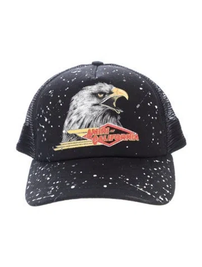Pre-owned Amiri Eagle Print Trucker Hat In Black