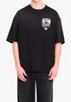 Amiri Eagle Printed Oversized T-shirt In Black