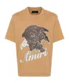 Amiri Men's Short-sleeved Eagle T-shirt In Orange In Nude