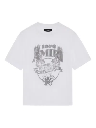 Amiri Eagle Graphic Crew Neck Short Sleeve T-shirt In White