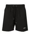 Amiri Black Cotton Short With Logo In Black