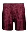 Amiri Mens Quad Graphic-print Silk Bowling Shorts Wine In Red
