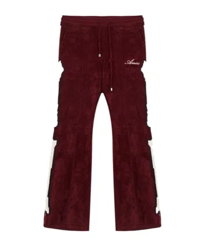 Amiri Elastic Waist Sweatpants In Burgundy